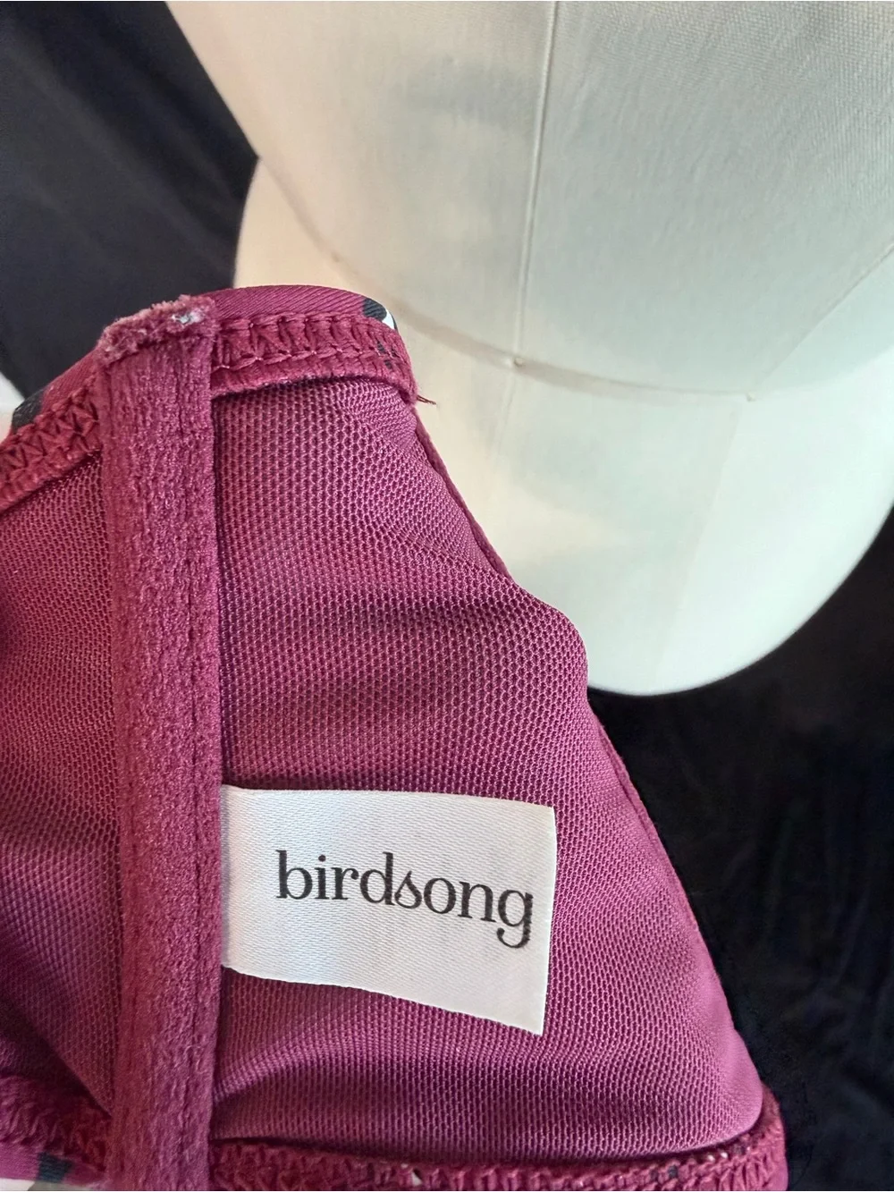 Birdsong 34DDD maroon underwire swim top with underwire - Picture 3 of 4